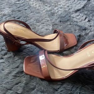 ALDO Adiemwen ombre heel strapped heeled sandals in brown